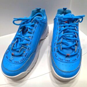 FILA WOMEN SIZE 8.5 ATHLETIC RUNNING SHOE BRIGHT BLUE - TURQUOISE COLOR